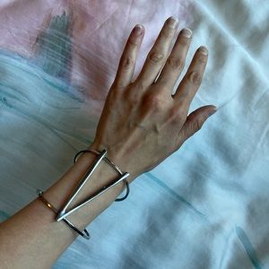 Silver Geometric Arm Cuff